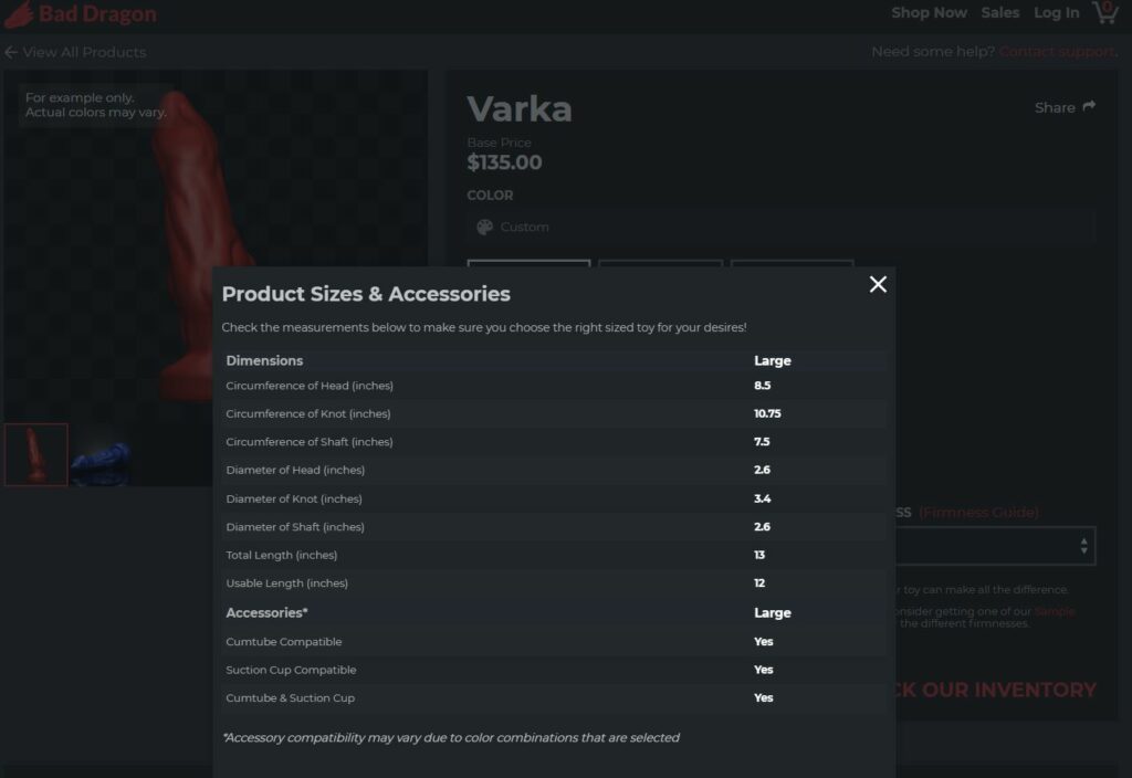 Bad Dragon Varka Dimensions